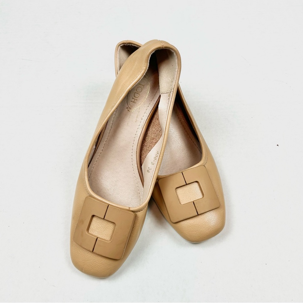TODH Tan Square-Toe Heels
